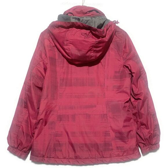 Port Authority Zip Up Hooded Jacket Women's Large Cranberry Red Lined - Picture 8 of 8